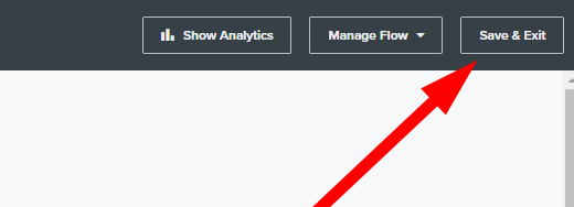 Save & Exit button - ecommerce marketing