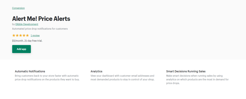 Alert Me! Price Alerts shopify price automation