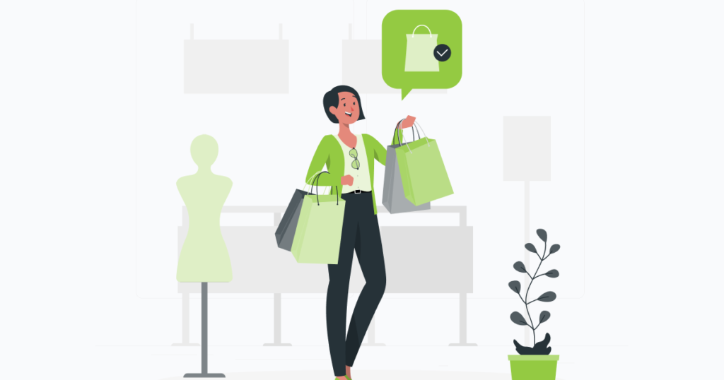 woman with a bunch of shopping bags