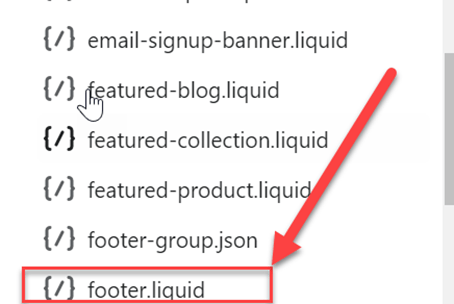 Footer liquid in Shopify's code editor