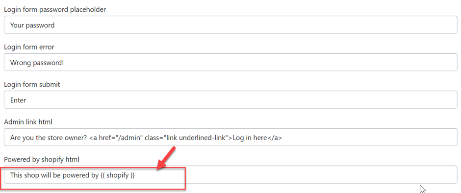 This shop will be powered by Shopify - how to remove powered by shopify