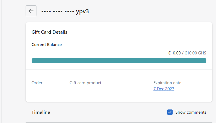 shopify gift card balance