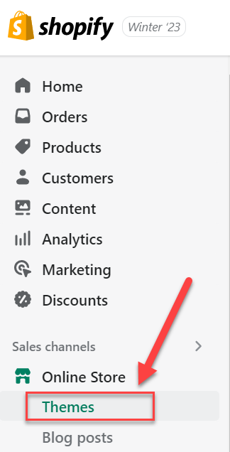 Themes element in Shopify's sidebar - how to remove powered by shopify