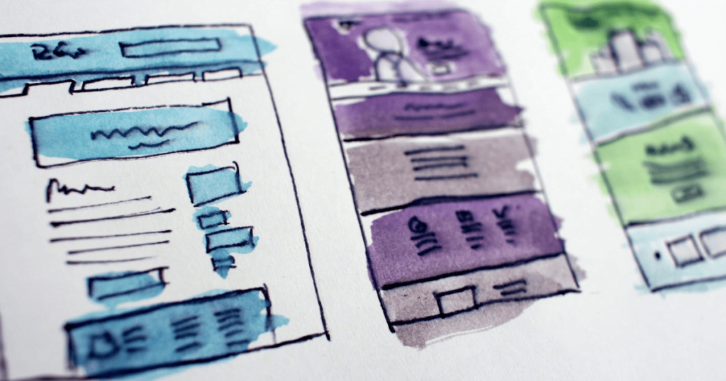SEO-Friendly Websites - A sketch wireframe of 3 different websites 
