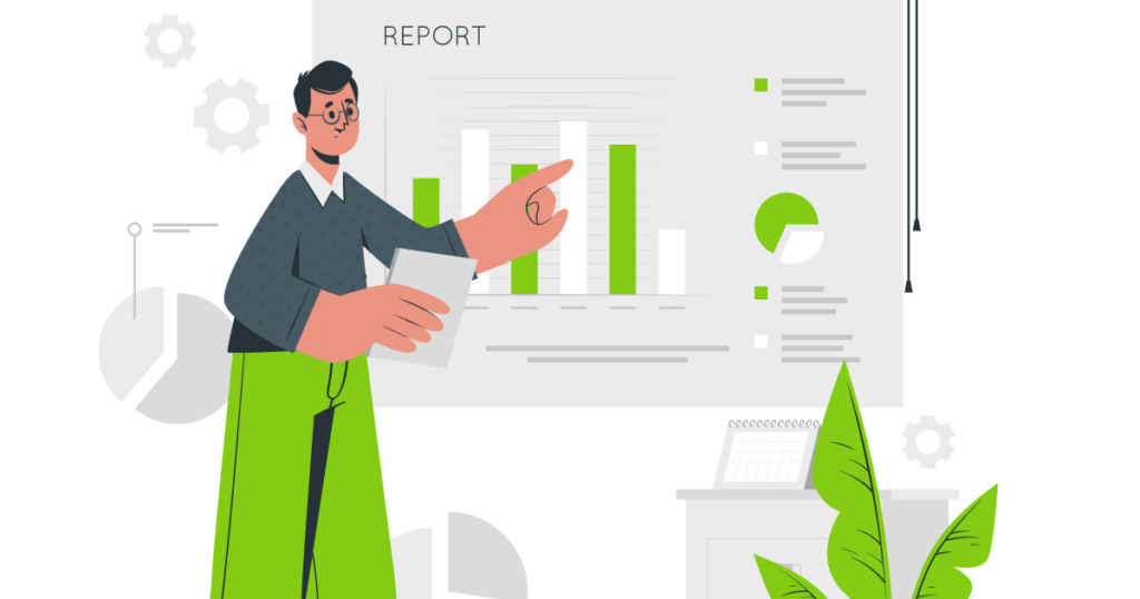 A person presenting a report 