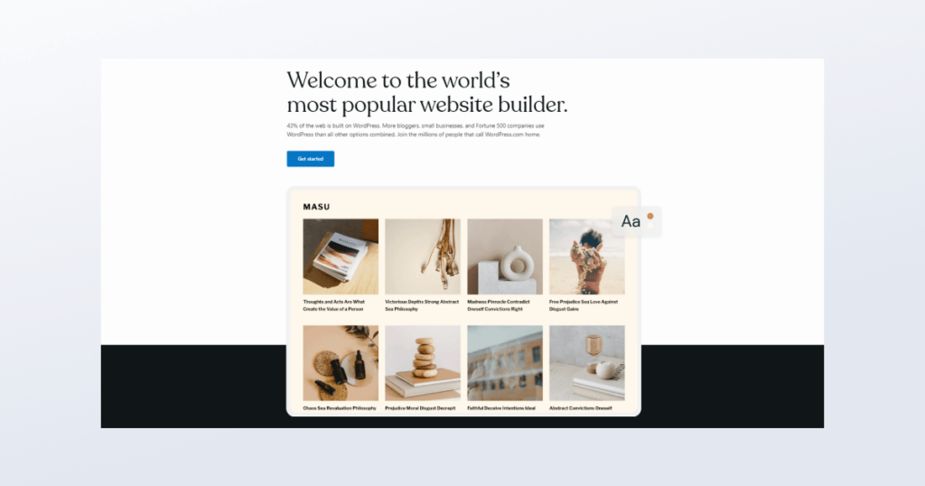 WordPress landing page