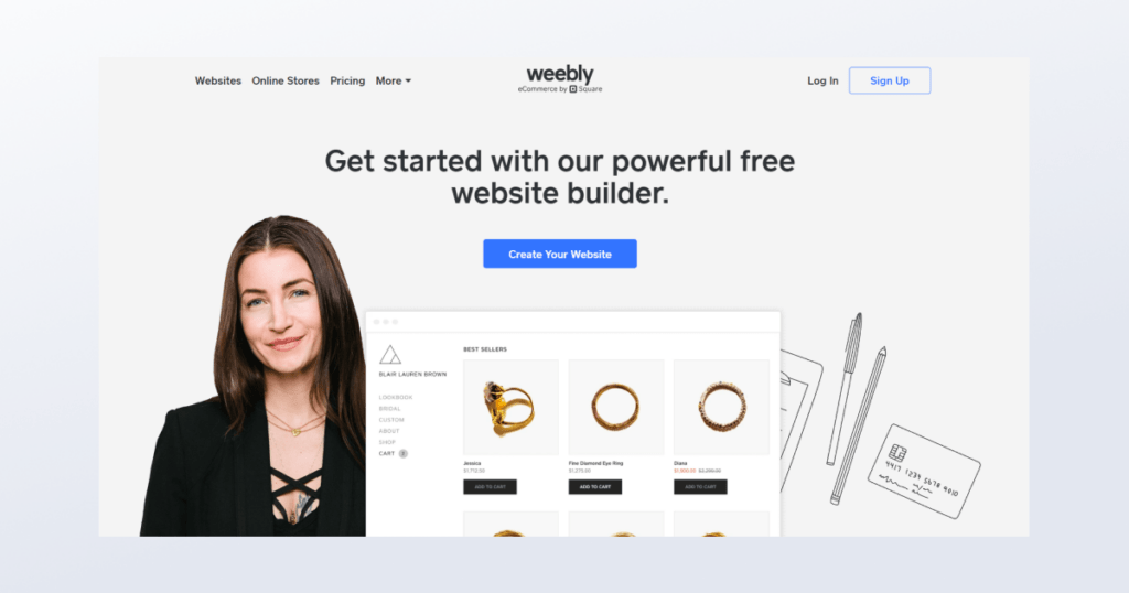 Weebly landing page