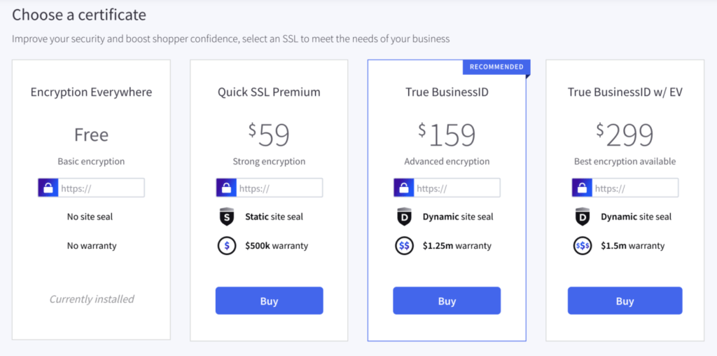 BigCommerce Certification pricing page