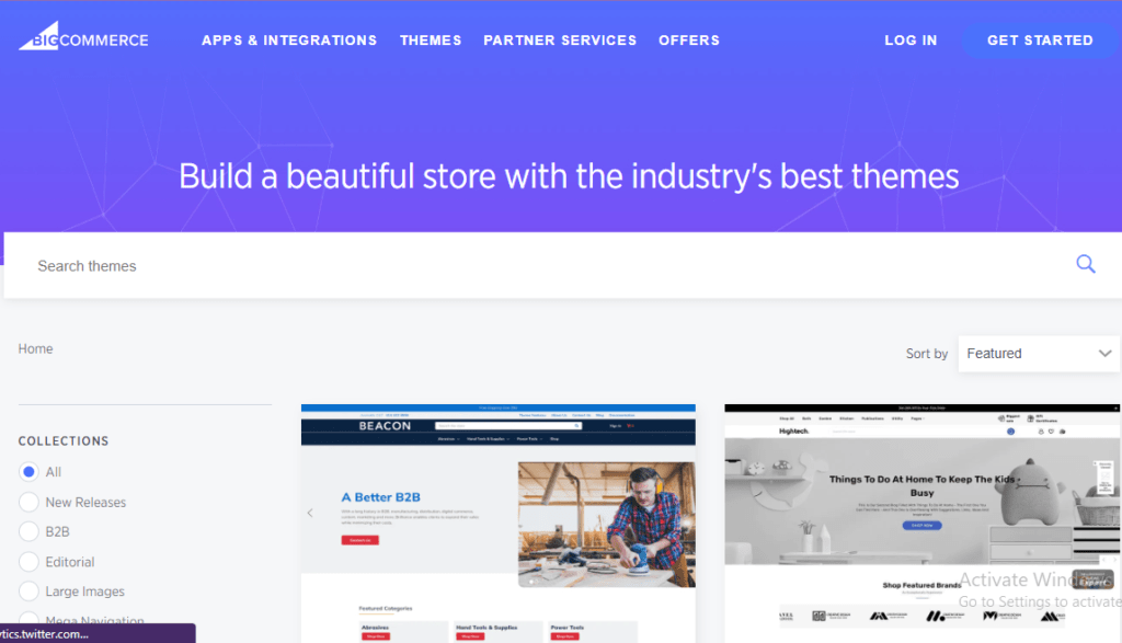 BigCommerce Choose Theme page