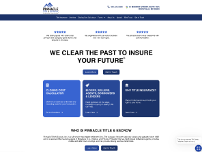 Pinnacle Title and Escrow website screenshot 2