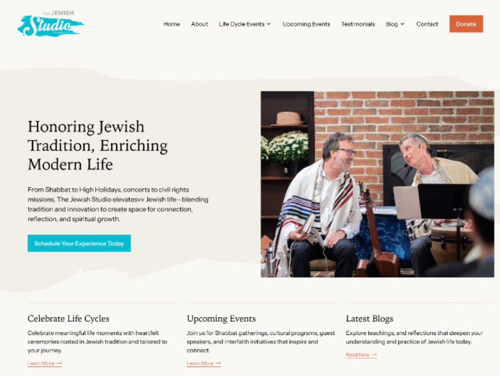 The Jewish Studio website screenshot 1