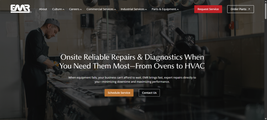 EMR repairs service page design